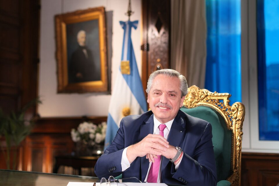 El Presidente grabó el mensaje en su despacho de la Casa Rosada. (Fuente: Presidencia de la Nación)