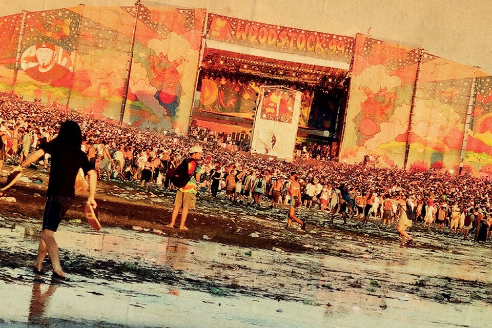 Woodstock a la altura del segundo día, con el desastre en ciernes.
