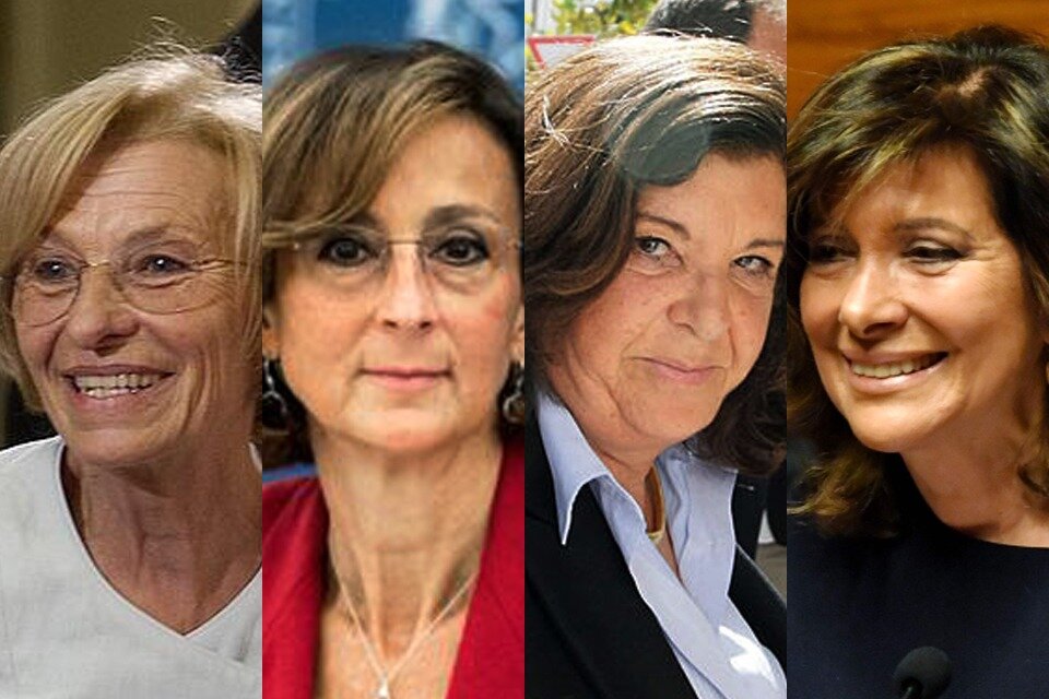 Emma Bonino, Marta Cartabia, Paola Severino y Maria Elisabetta Casellati.  (Fuente: AFP)