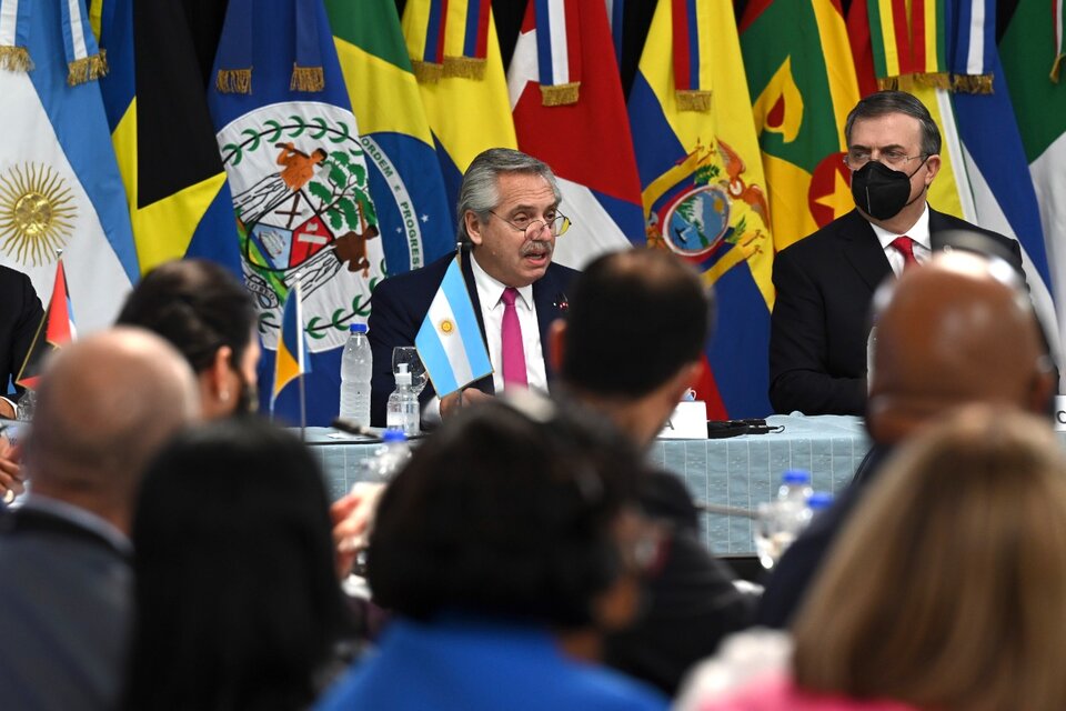 El presidente Alberto Fernández en la Cumbre de la Celac al asumir la presidencia pro tempore. (Fuente: Télam)