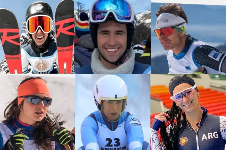 Los seis deportistas argentinos que participarán de los JJOO de Invierno en Beijing.
