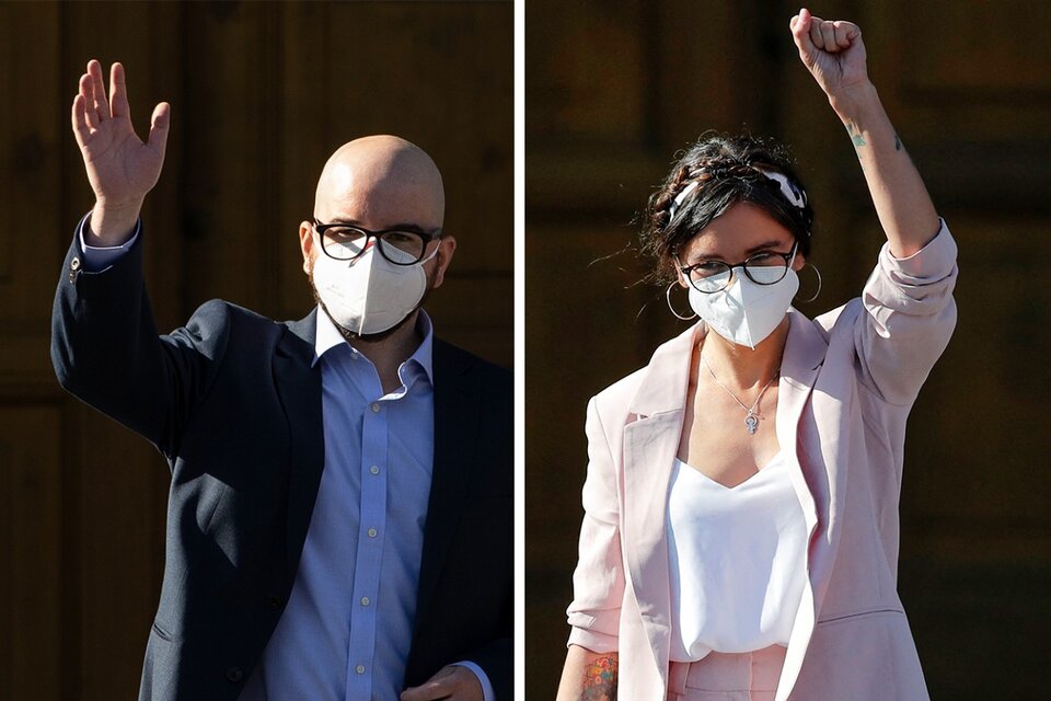 Giorgio Jackson y Camila Vallejo, dos dirigentes de confianza de Gabriel Boric que integrarán su gabinete (Fuente: AFP)