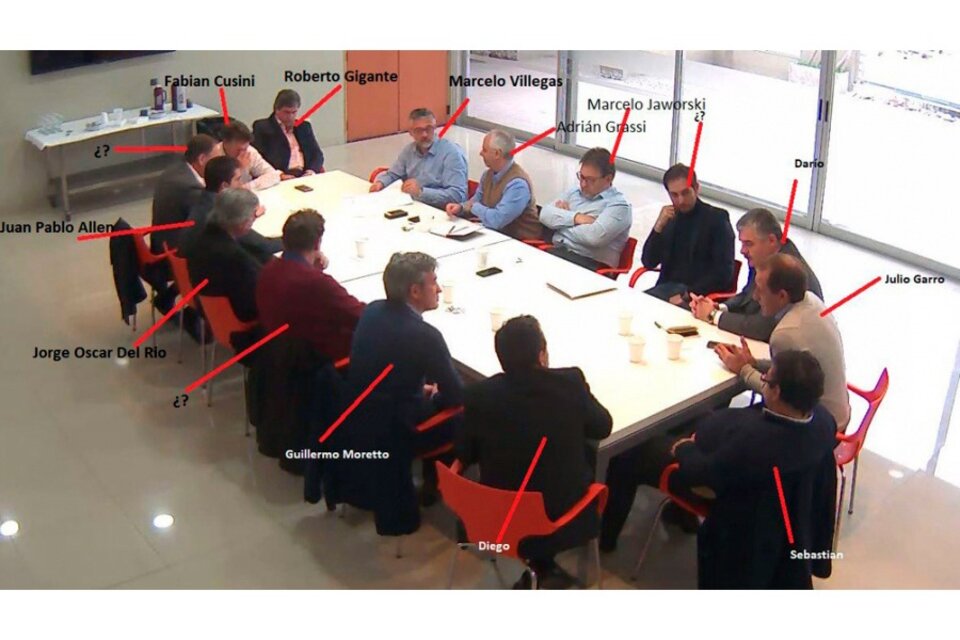 La reunión de la "Gestapo" antisindical filmada y grabada por los espías de Macri.