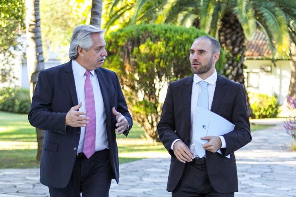 Presidente Alberto Fernández y ministro Martín Guzmán.