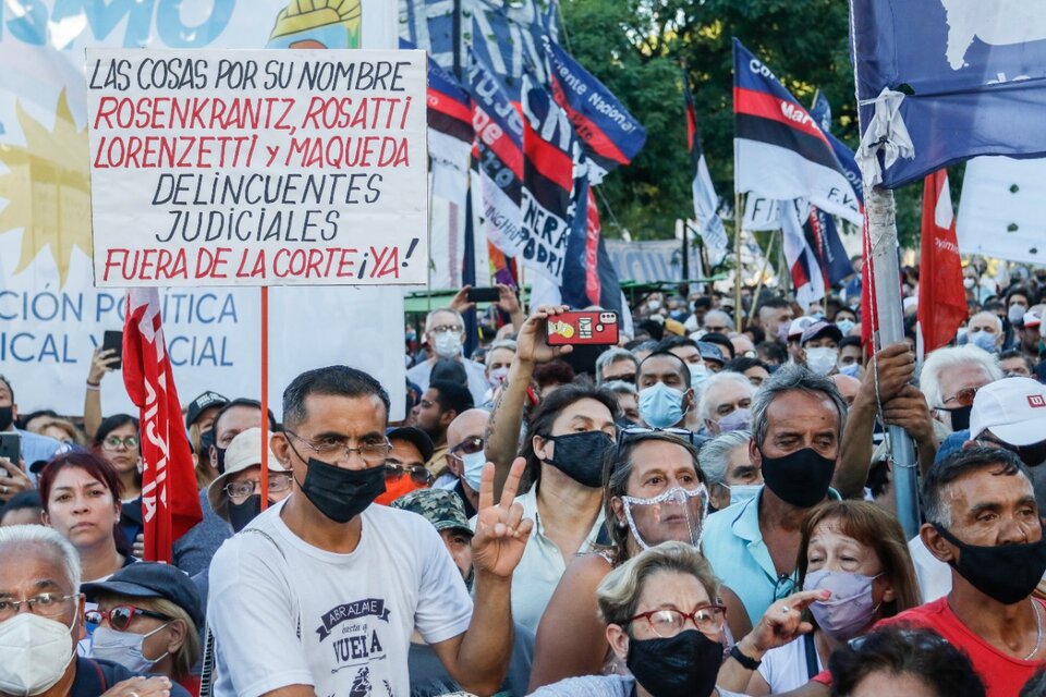 Marcha del 1F frente a la Corte: El fantasma de la protesta   (Fuente: Leandro Teysseire)