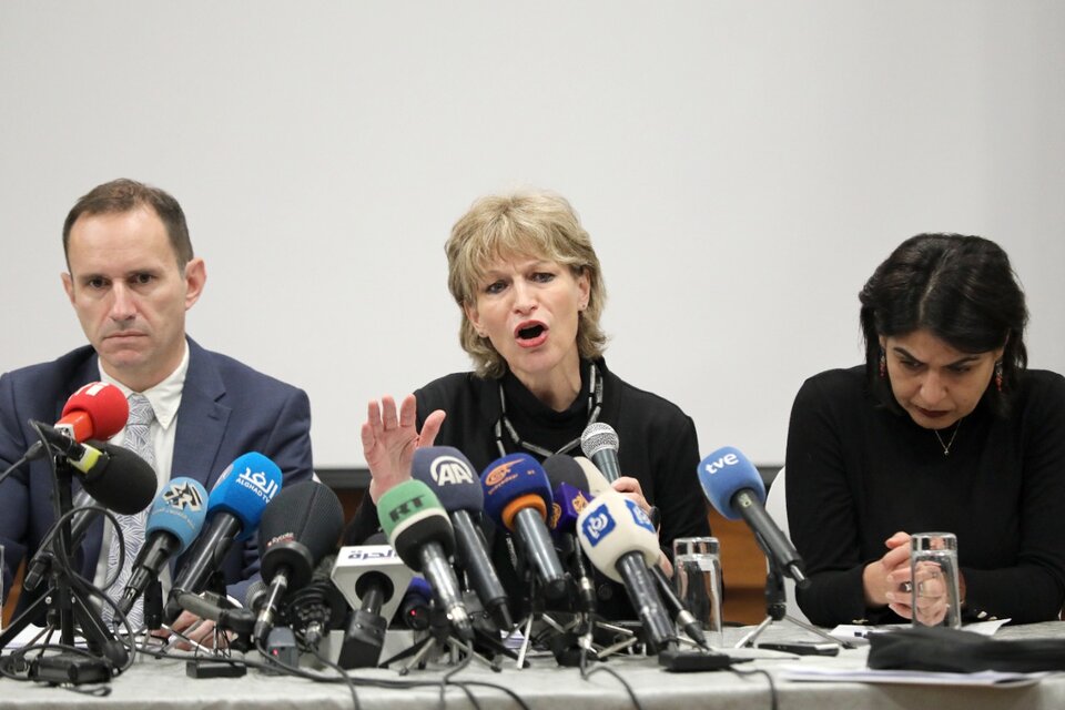 La secretaria general de Amnistía Internacional Agnes Callamard presentando el informe. (Fuente: EFE)