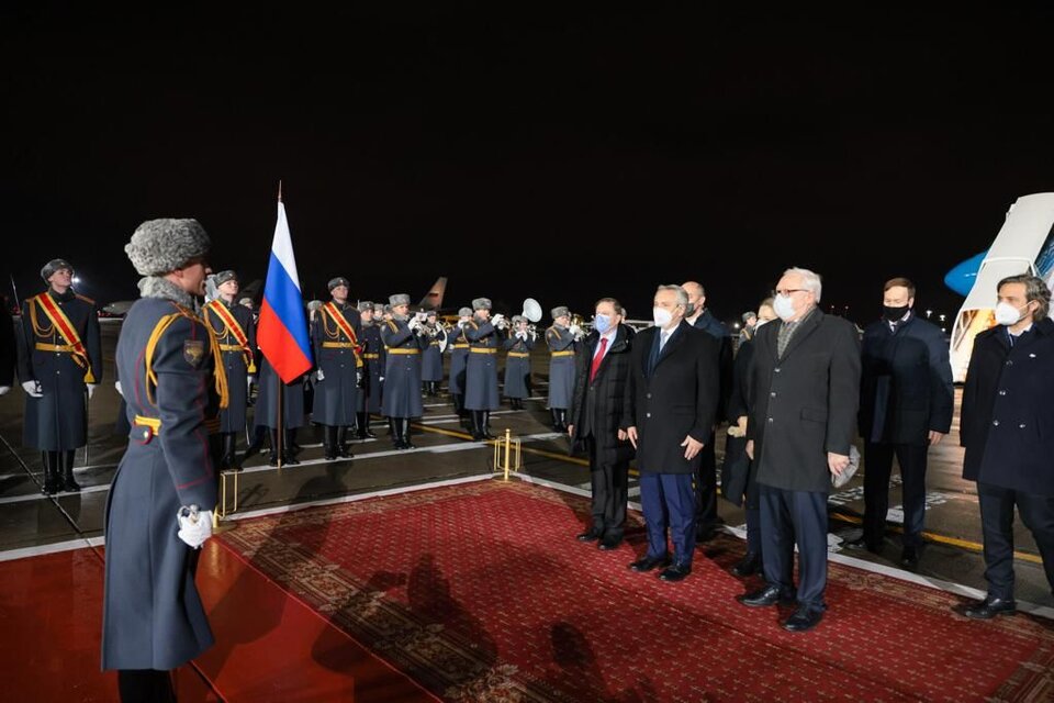 El presidente Alberto Fernández a su arribo a Rusia para el encuentro con Vladimir Putin (Fuente: Télam)
