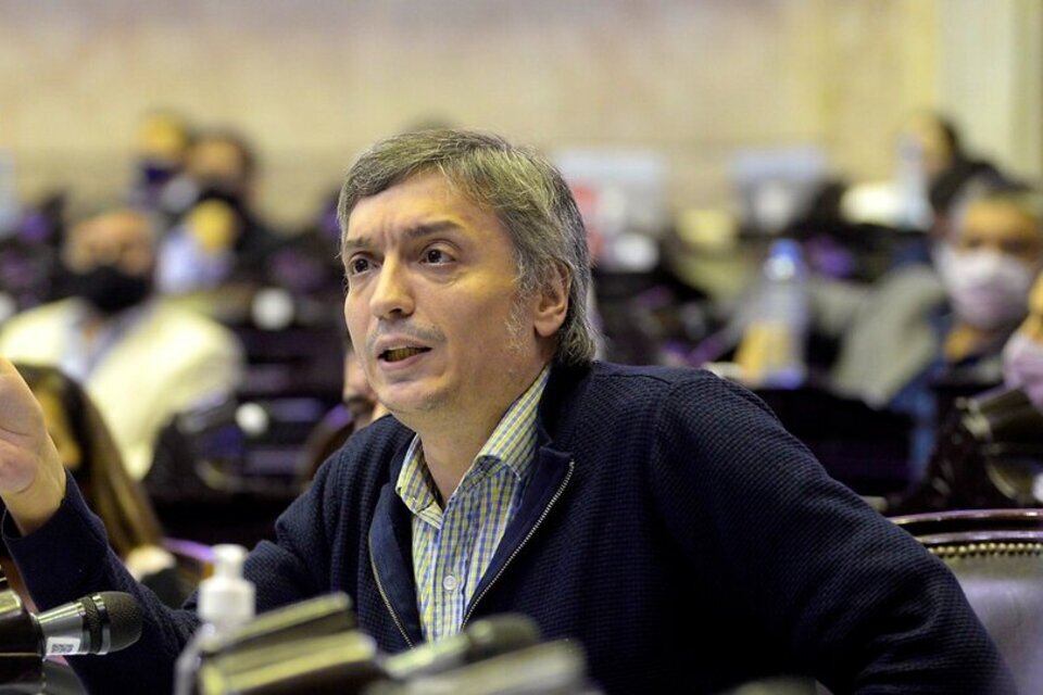 Máximo Kirchner durante un debate en Diputados.