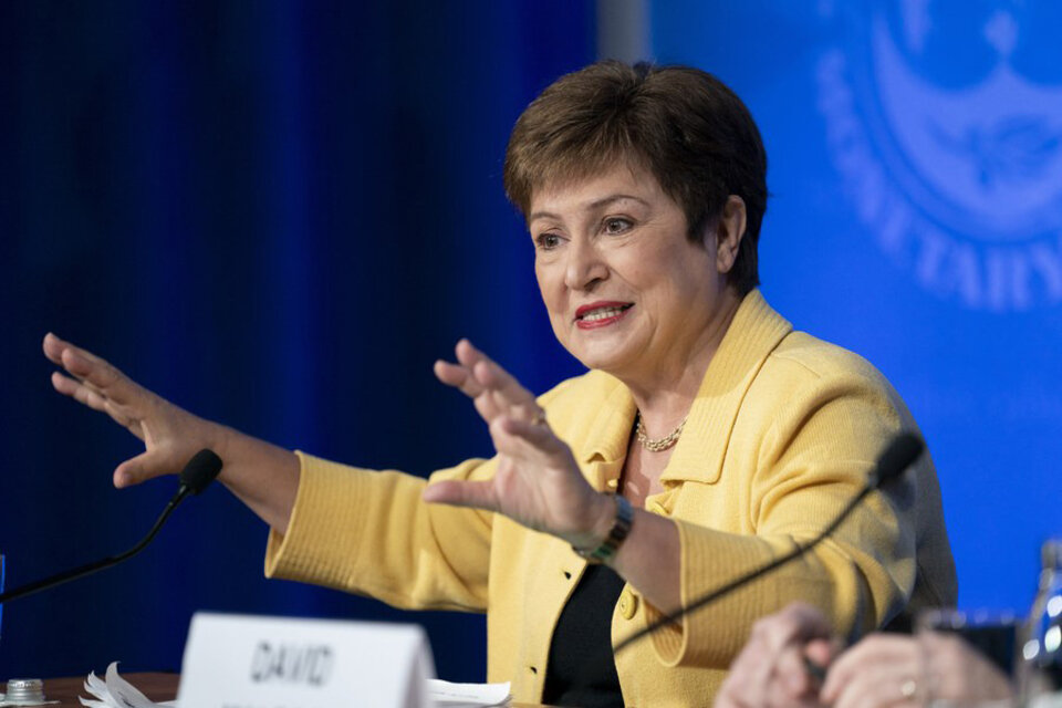 Kristalina Georgieva, directora gerente del FMI. "Hay que sacar a Argentina de este camino muy peligroso de alta inflación". (Fuente: AFP)