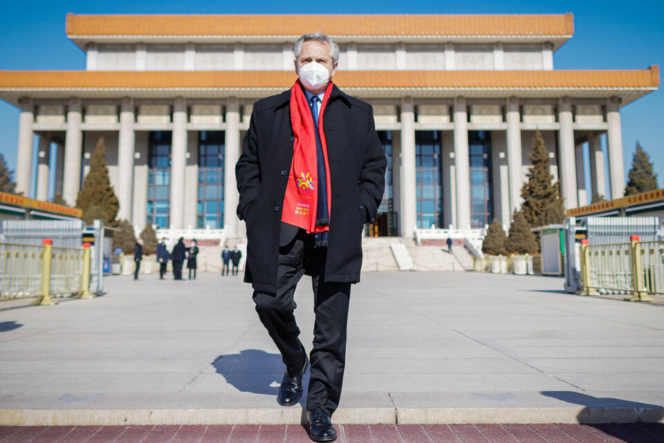 Alberto Feenández, en una visita histórica a Beijing (Fuente: NA)