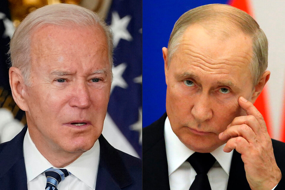 Biden habla de una "invasión inminente" a Ucrania y Putin repite que no está en sus planes. (Fuente: EFE)