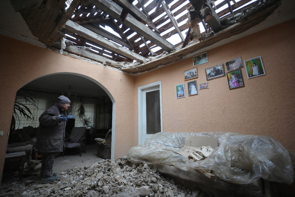La guardería de Luhansk, Ucrania, destruida. (Fuente: AFP)