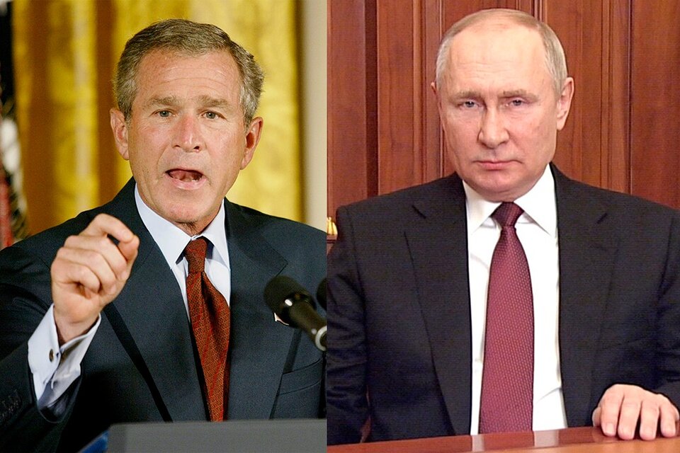 George Bush y Vladimir Putin.