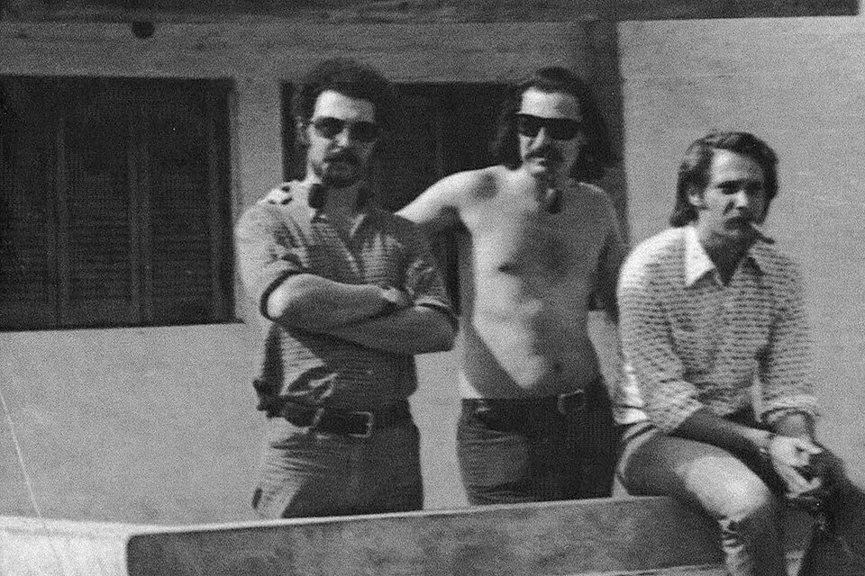 Alejandro Pidello, Jorge Isaías y Guillermo Colussi en Santa Fe, en 1974. 