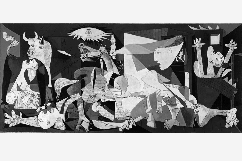 El Guernica, de Pablo Picasso, un ícono de la destrucción bélica.