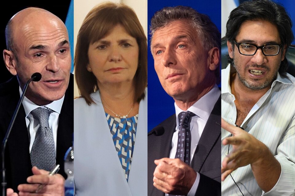 Gustavo Arribas, Patricia Bullrich, Mauricio Macri y Germán Garavano. Todo el gobierno de Cambiemos en acción.