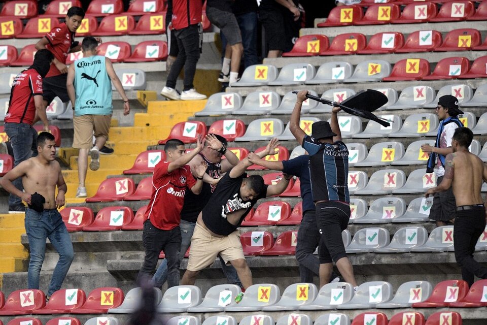 Escenas de la locura desatada en el estadio del Querétaro (Fuente: AFP)