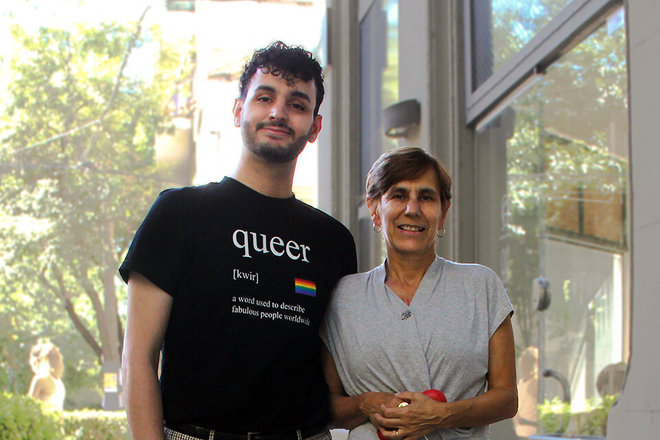 Lautaro Martín Maino y Cecilia Augsburger de la facultad de Psicología (Fuente: Pablo Correa)