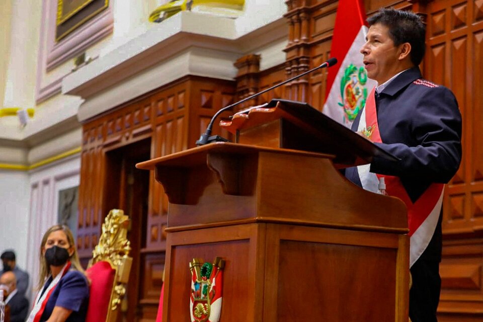 El presidente de Perú, Pedro Castillo. (Fuente: AFP)