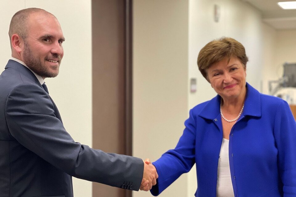 Martín Guzmán y Kristalina Georgieva (directora ejecutiva del FMI)