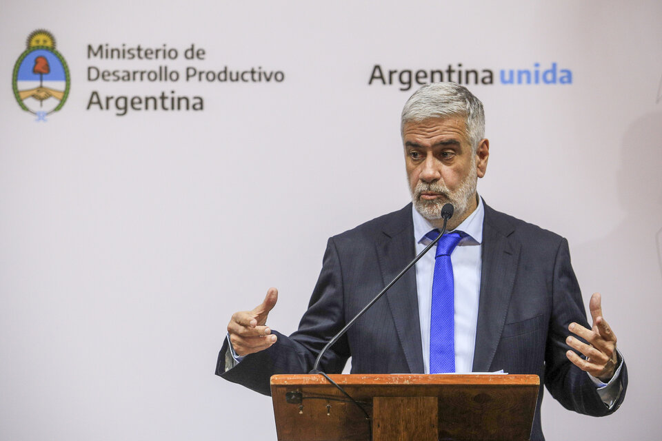 El secretario de Comercio, en la conferencia de prensa de ayer.  (Fuente: NA)