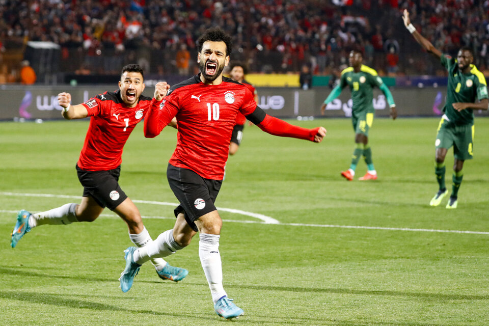 Mohamed Salah festeja el gol de Egipto. (Fuente: AFP)