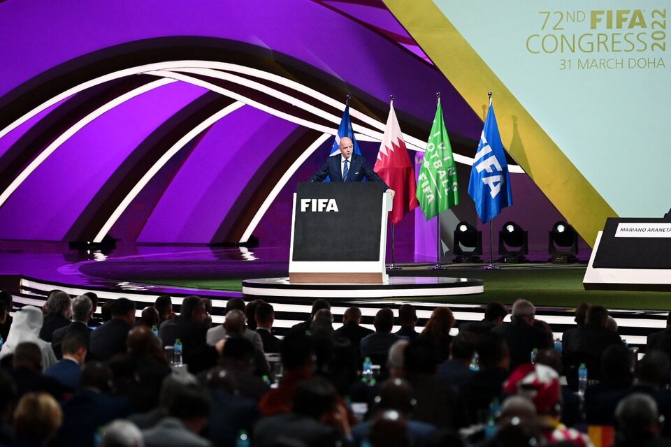 El Congreso de la FIFA tuvo momentos de tensión por los cuestionamientos a la política de derechos humanos de Qatar (Fuente: AFP)