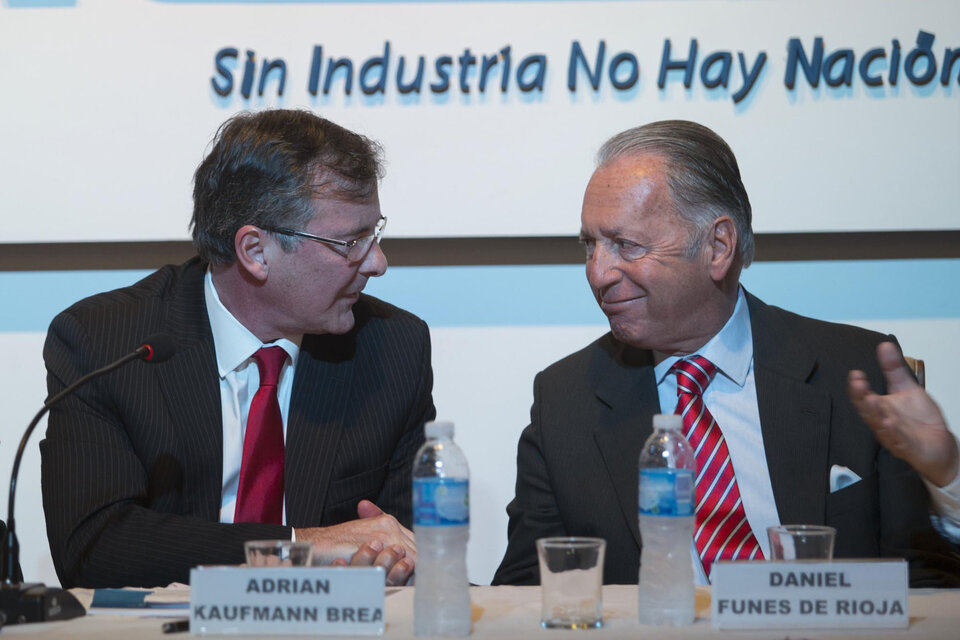 Adrian Kaufmann Brea, de Arcor, y Daniel Funes de Rioja, titular de UIA y COPAL. Pesos pesado en la negociación de precios. (Fuente: NA)