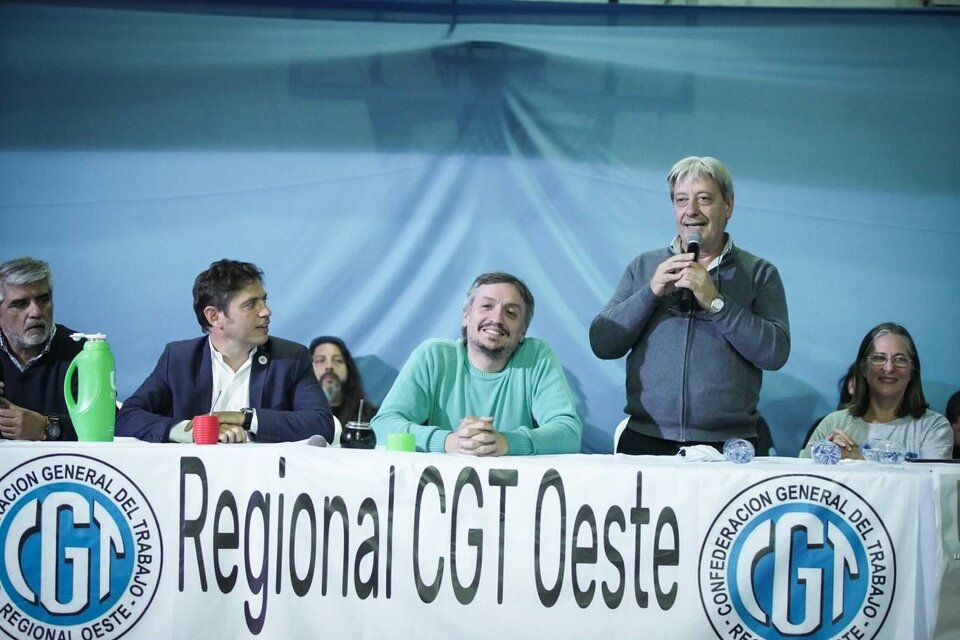 El líder de La Cámpora en la asunción de la conducción de la CGT Regional Oeste. (Fuente: NA)
