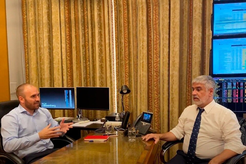 Martín Guzmán y Roberto Feletti, en un encuentro previo al acuerdo con el FMI