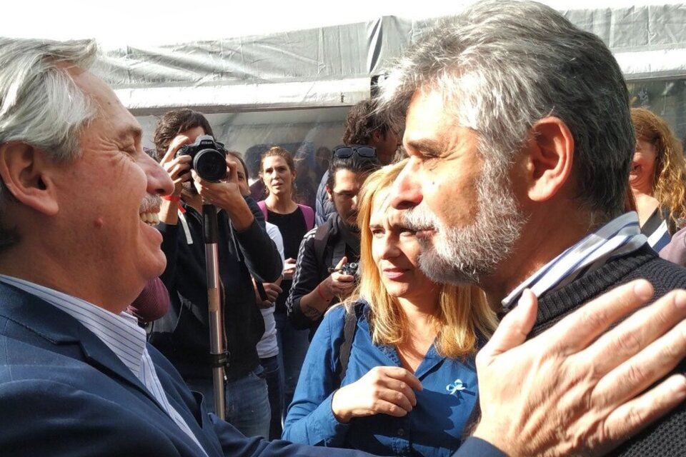 Alberto Fernández junto al ministro Daniel Filmus.