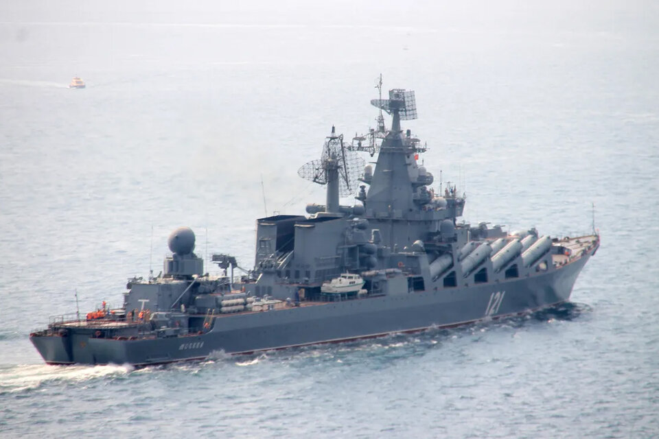 El Moskva, el buque insignia de Rusia en el mar Negro, hundido en el marco del conflicto con Ucrania. (Fuente: DPA)