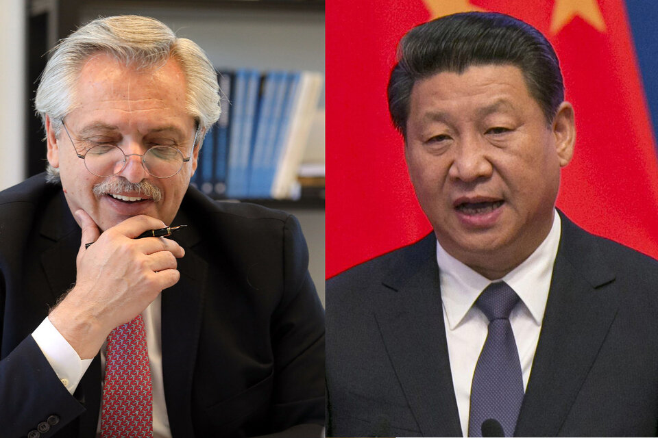 Presidentes Alberto Fernández y Xi Jinping.