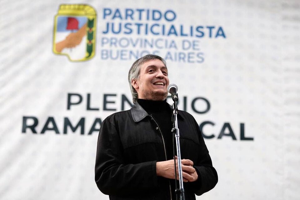 Máximo Kirchner encabezó un encuentro con la militancia bonaerense, en Lanús.  (Fuente: NA)