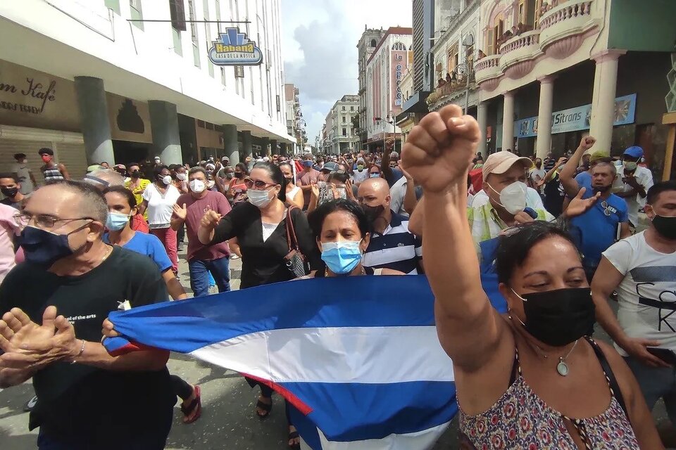 Los días 11 y 12 de julio de 2021 miles de cubanos protagonizaron en 50 ciudades las mayores protestas contra el gobierno del Partido Comunista en 60 años. Foto: AFP