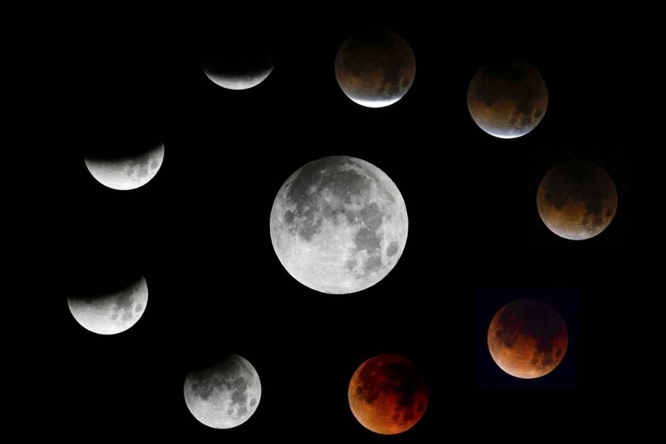 Luna roja: las impresionantes imágenes del eclipse lunar