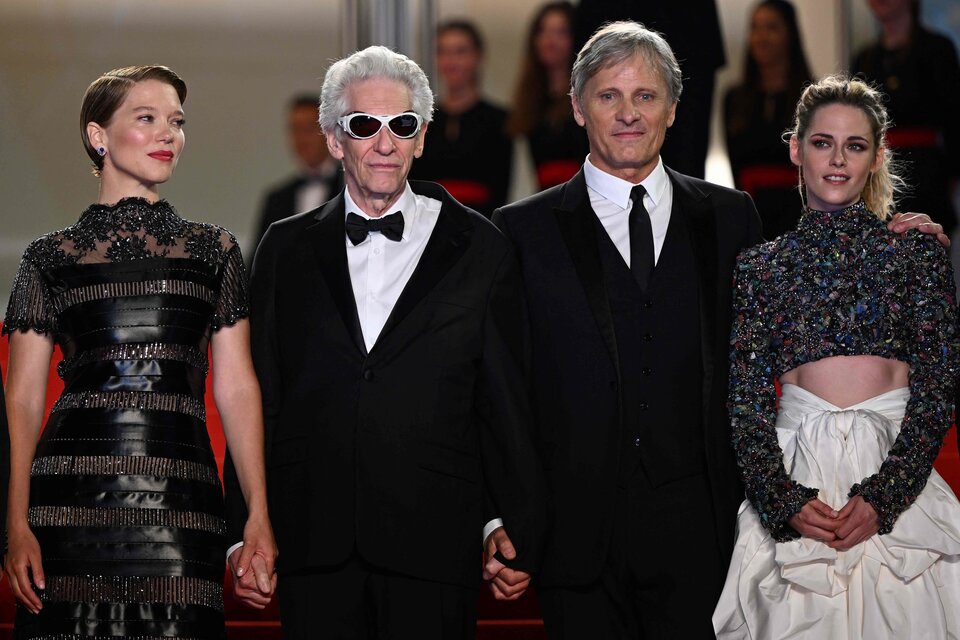 Léa Seydoux, David Cronenberg, Viggo Mortensen y Kristen Stewart en Cannes.  (Fuente: AFP)