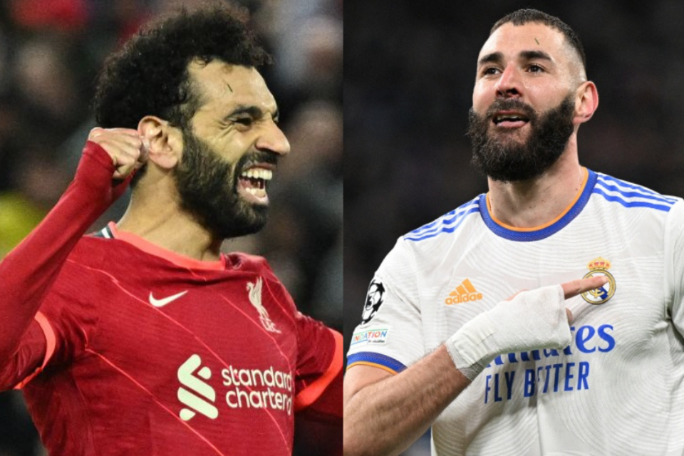 Mohamed Salah y Karim Benzema, figuras y goleadores del Liverpool y del Real Madrid respectivamente.  (Fuente: AFP)