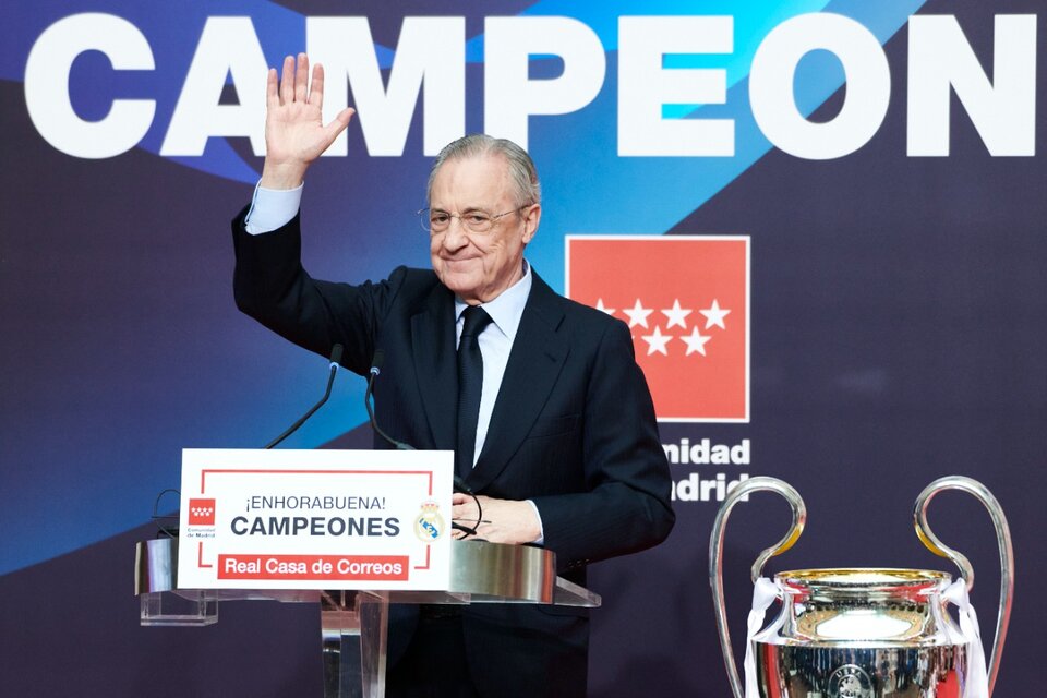 Florentino Pérez, el todopoderoso presidente del Real Madrid, flamante campeón de Europa (Fuente: EFE)