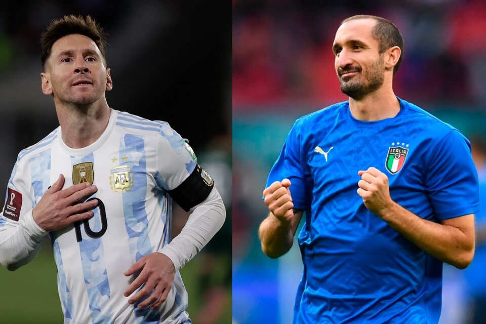 Epi: Messi y Chiellini. La Selección llega al duelo con un invicto de 31 partidos.  