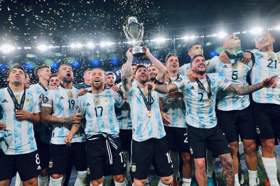 La Selección Argentina tras el triunfo ante Italia la semana pasada.