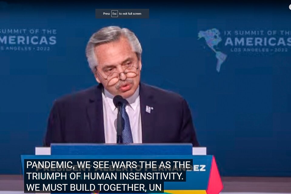 El Presidente Alberto Fernández habló sin rodeos en la Cumbre de las Américas.