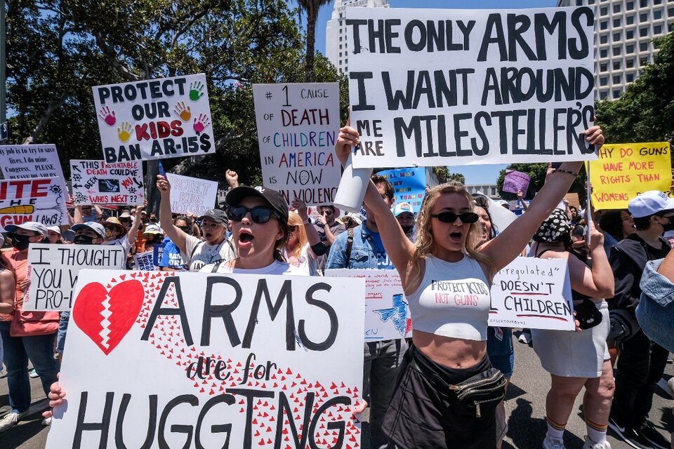 Una marcha en Los Angeles, contra el acceso libre a las armas. (Fuente: AFP)