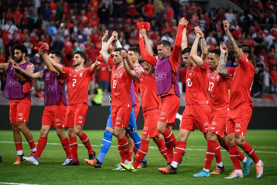 El seleccionado helvético celebra su éxito ante Portugal (Fuente: AFP)