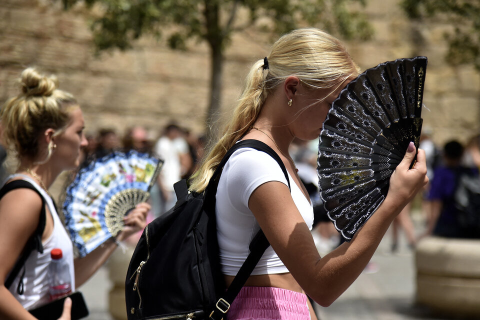 Ola de calor en Sevilla, España. Imagen: AFP.