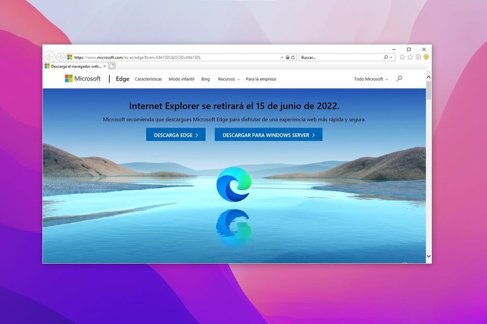"El futuro del Internet Explorer en Windows 10 está en Microsoft Edge", remarcaron desde la empresa creada por Bill Gates. Foto: Captura de Pantalla.