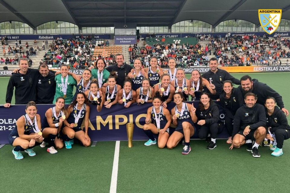 Las Leonas se consagraron campeonas del Pro League 2022. Foto: Twitter Confederacion Argentina de Hockey