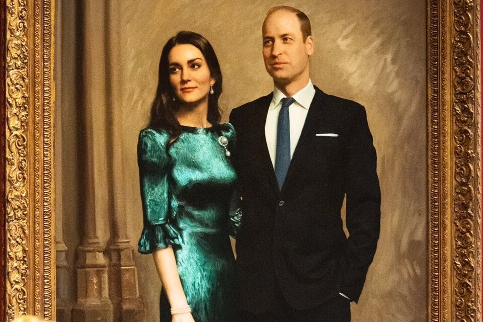 Guillermo de Cambridge y Kate Middleton presentaron su primer retrato oficial  