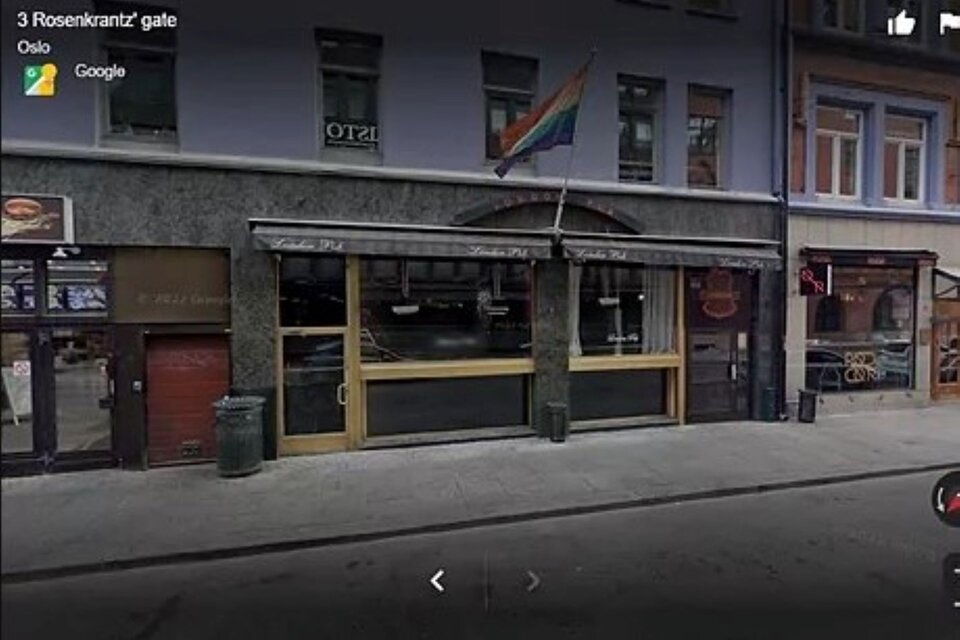 Fachada del London Pub, en pleno centro de Oslo, un ícono del colectivo LGBTIQ+. (Foto: Google Maps)