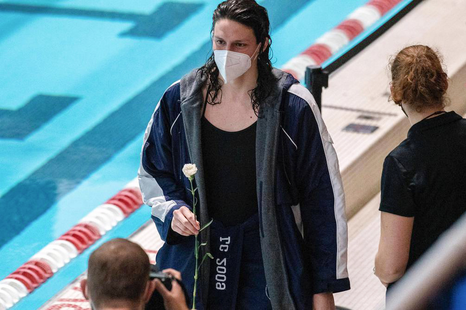 Lía Thomas, la primera mujer trans en ganar una competencia universitaria de natación de elite (Fuente: AFP)